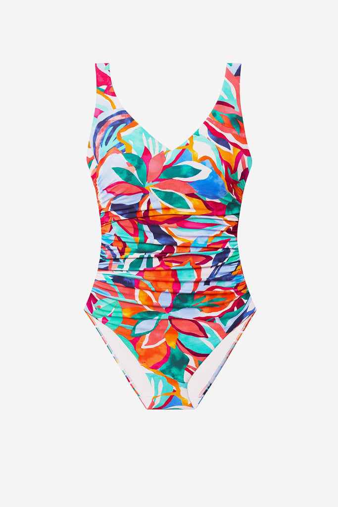 Multicolor floral one-piece swimsuit