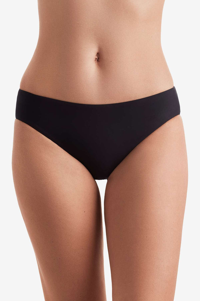 Front of black swim bottoms