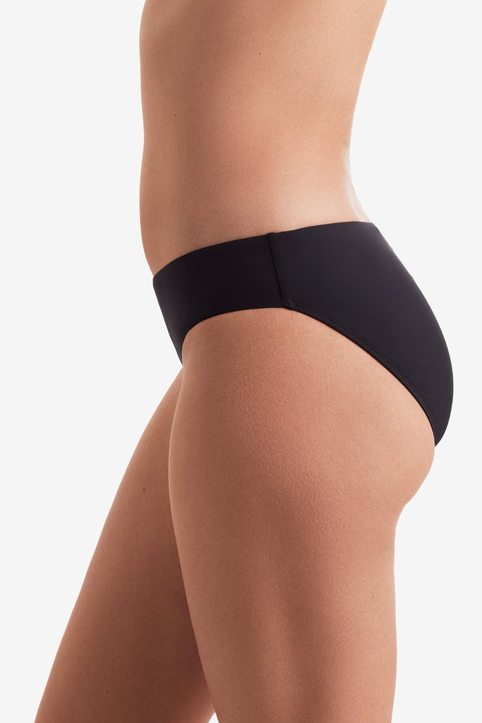 Side of black swim bottoms