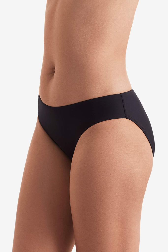 Side of black swim bottoms