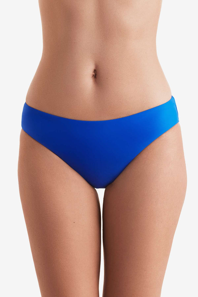 Front of blue swim bottoms