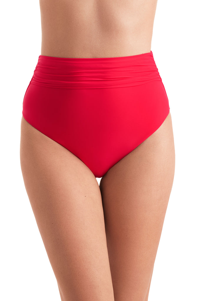 Front of orange-pink swim bottoms