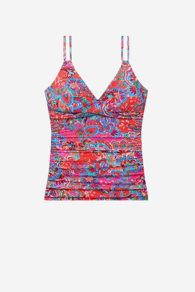 Multicolor paisley print tankini top 