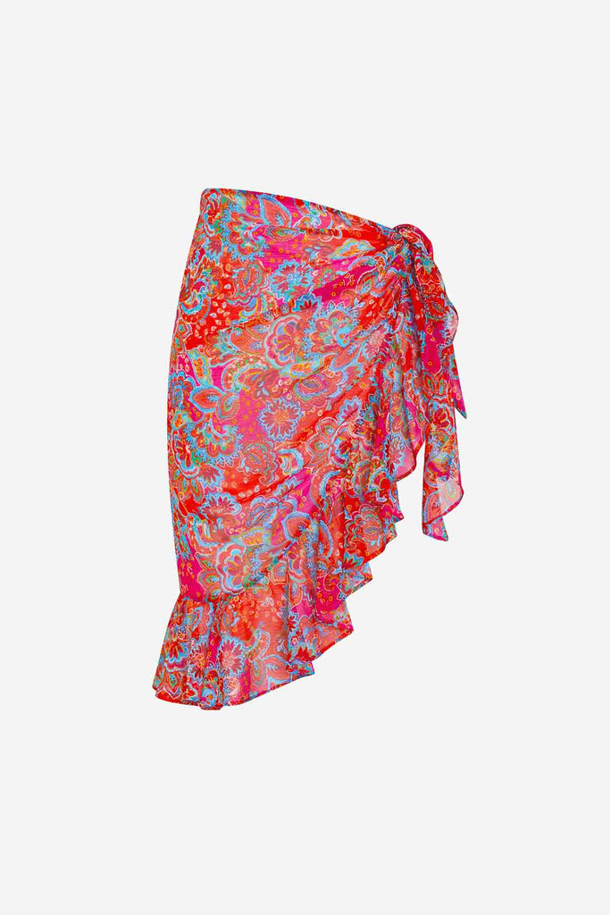 Multicolor wrap swim cover up