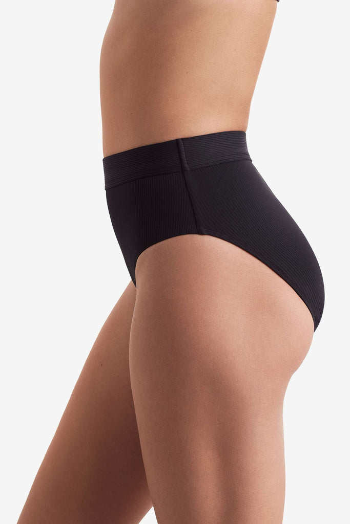 Side of black swim bottoms