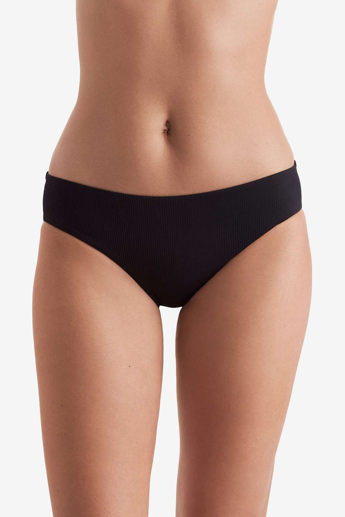 Front of black swim bottoms