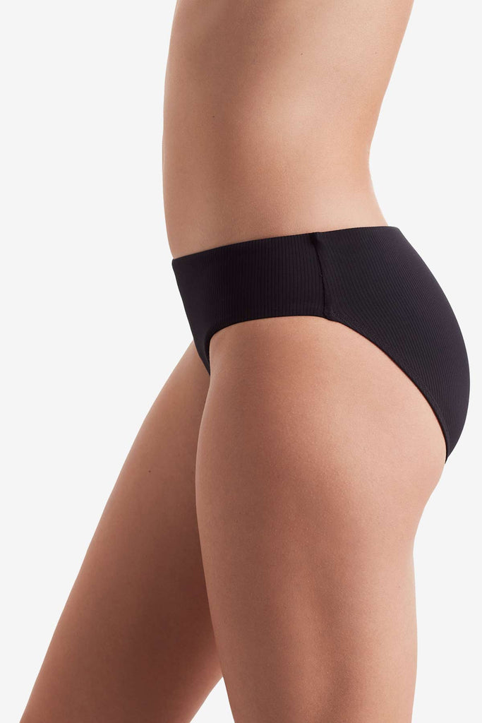 Side of black swim bottoms