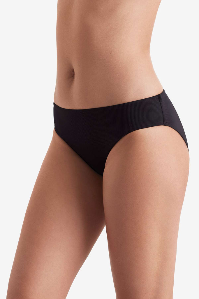 Side of black swim bottoms