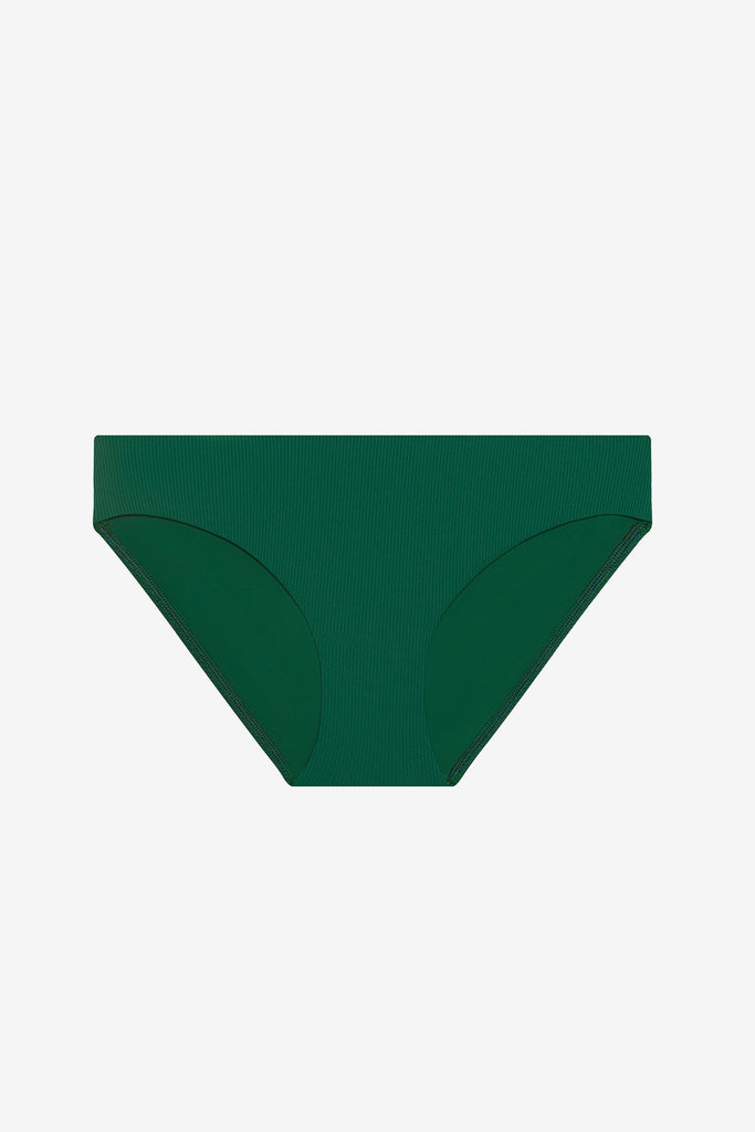 Green rib fabric swim bottoms