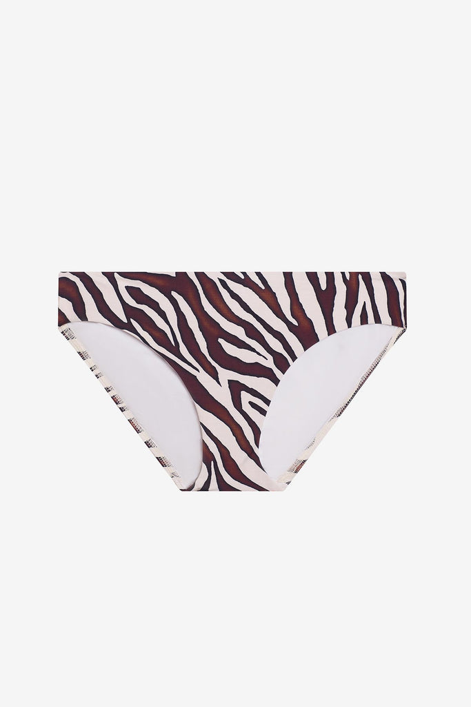 Zebra print swim bottoms